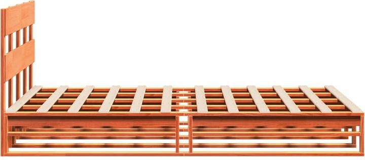 Actual product image VidaXL Solid wood bed Wooden bed Bed pallet bed with headboard 135x190cm pine (135 x 190 cm)