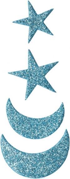 Actual product image Glorex Foam rubber sticker 60 pcs. Moon+stars, self-adhesive