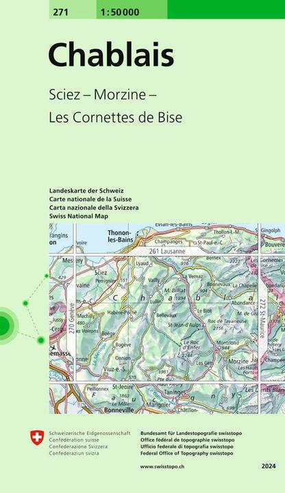 Produktbild Carte géographique 271 Chablais 1:50'000 (Französisch, Collectif, 2024)