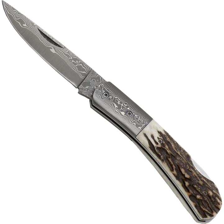 Produktbild Haller Damast-Taschenmesser Hirschhorn 42971 (7 cm)