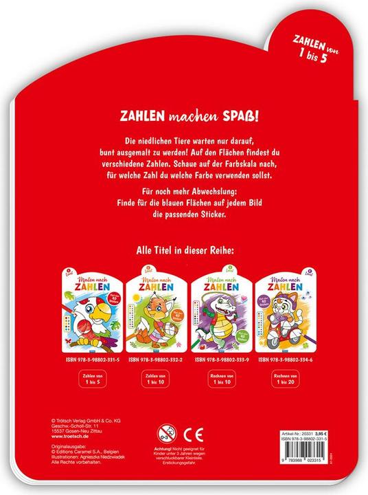 Image du produit Peinture par numéros 1er niveau Livre de coloriage