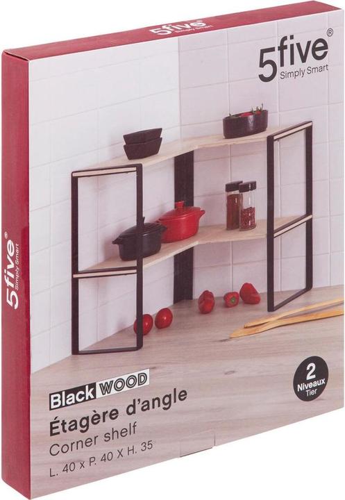 Image du produit 5Five Étagère d'angle à 2 niveaux - Beige (40 x 40 x 35 cm)