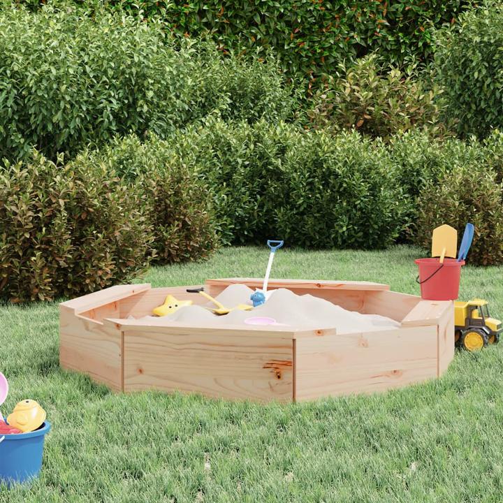 Produktbild VidaXL Sandkasten mit Sitzen Achteck Massivholz Kiefer,Material