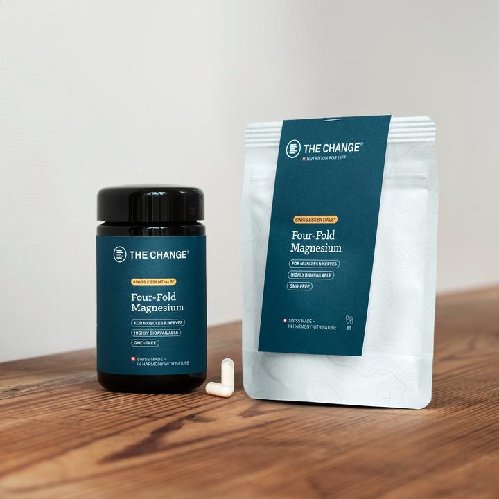 Produktbild BE THE CHANGE Four-Fold Magnesium (Nachfüllbeutel) (60 Stück, Kapseln, 40 g)