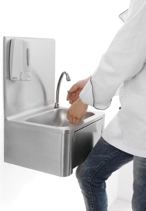 Hendi Handwashbecken Kniebedienung + Seifenspender (400 mm, 330 mm)