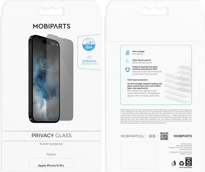 Produktbild Mobiparts Privacy Glass Apple iPhone 14 Pro (1 Stück, Apple iPhone 14 Pro)