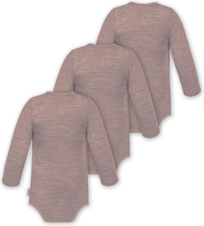 Actual product image Normani 3-pack baby merino bodysuit long sleeve "Auckland" - 9371 (80)
