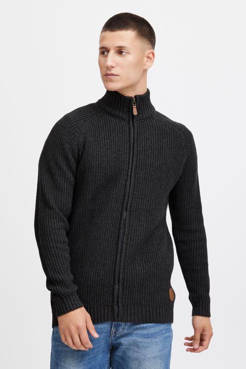 Actual product image Solid Xenos Men's Cardigan Chunky Knit Jacket With Funnel Neck Made Of 100% Cotton (M)