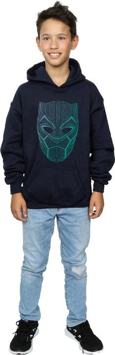 Immagine prodotto Black Panther Tribal Mask Felpa con Cappuccio Ragazzi (140, 146)