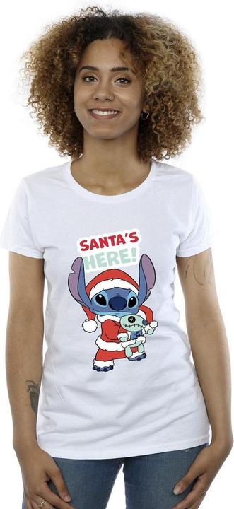 Actual product image Disney Womens/Ladies Lilo & Stitch Santa's Here Cotton T-Shirt (XL)