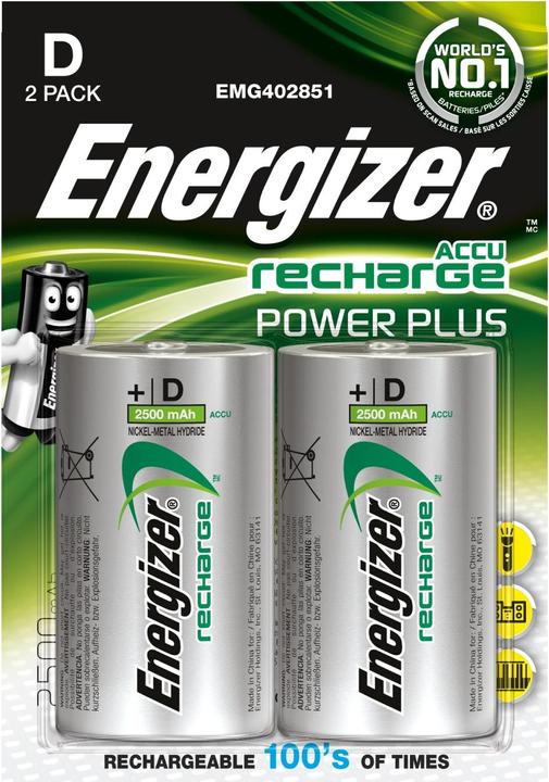 Image du produit Energizer Recharge Power Plus (2 pcs, D, 2500 mAh)