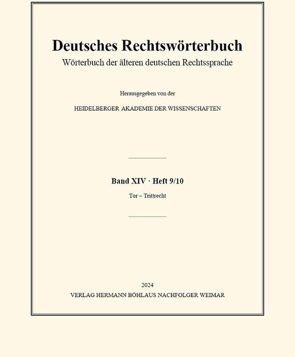 Image du produit Deutsches Rechtswörterbuch (Allemand, Académie des sciences de Heidelberg, 2024)