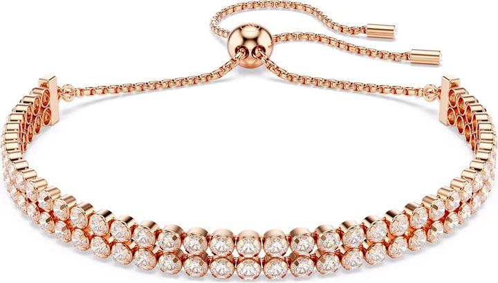 Swarovski Matrix Tennis Armband Rundschliff Weiss Roségold