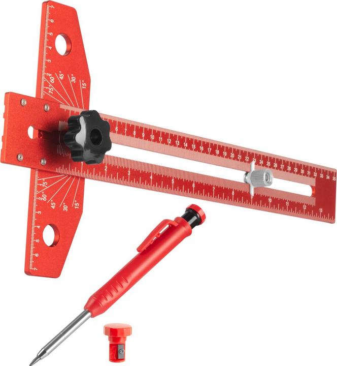 Produktbild Stahlwerk Winkel-Anreisslineal aus Aluminium mit Anschlag und Markierungsstift