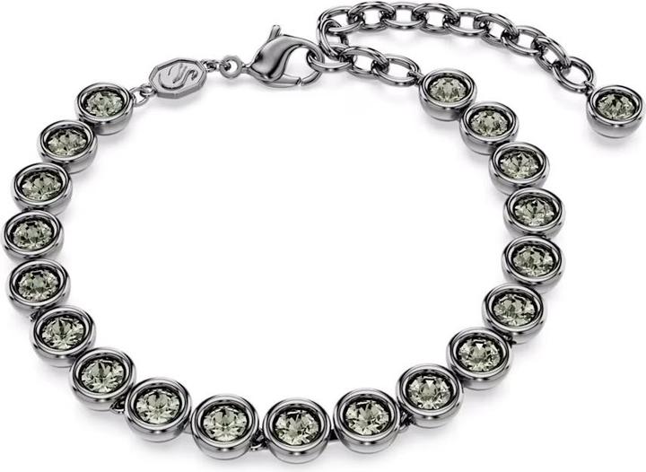 Immagine prodotto Swarovski Bracciale tennis in ambra taglio rotondo nero (20 cm, Metallo Swarovski)