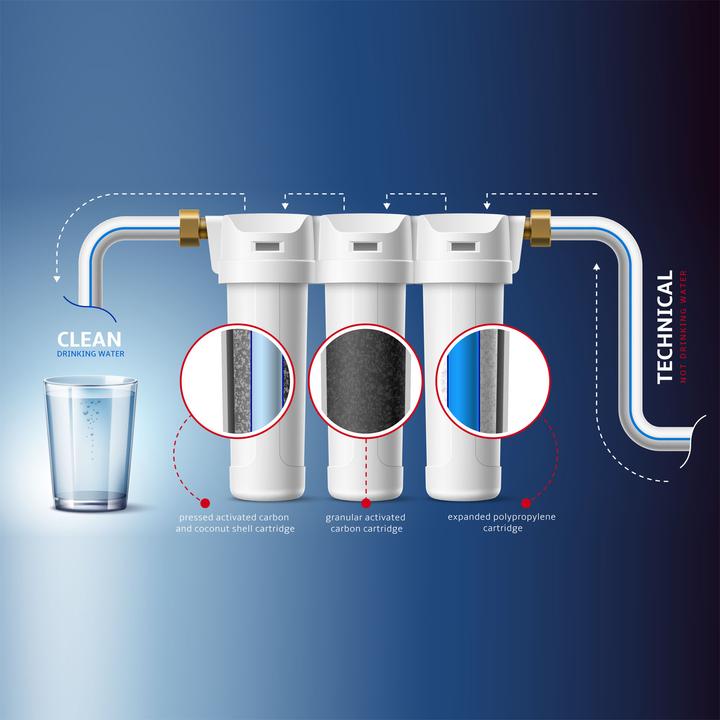 Image du produit Naturewater NW-BR10B4 3 étapes système filtre 32,89mm (1") filtre à sédiments, bloc charbon actif (3 x)