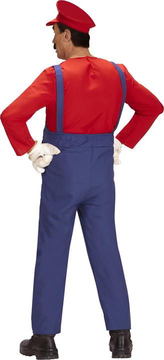 Actual product image Widmann Super Mario plumber men's costume with overall, shirt and hat (XXL)