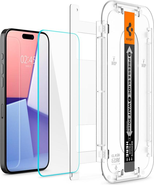 Produktbild Spigen Glas.TR EZ Fit (2 Stück, Apple iPhone 15 Pro)