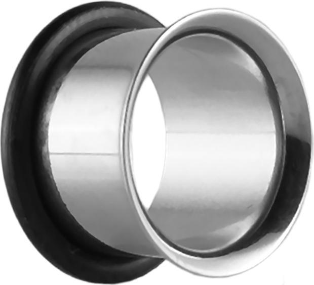 Star Piercing Flared Tunnel silber mit O-Ring (Chirurgenstahl 316L)