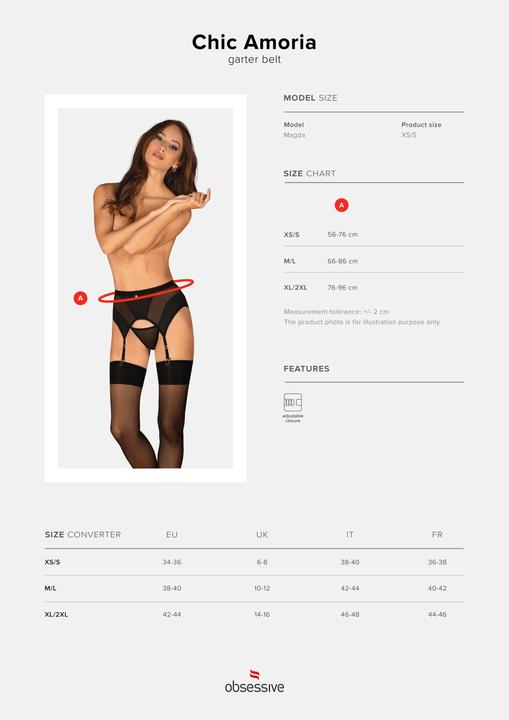 Produktbild Obsessive Chic Amoria Strumpfhalter Schwarz (M/L)