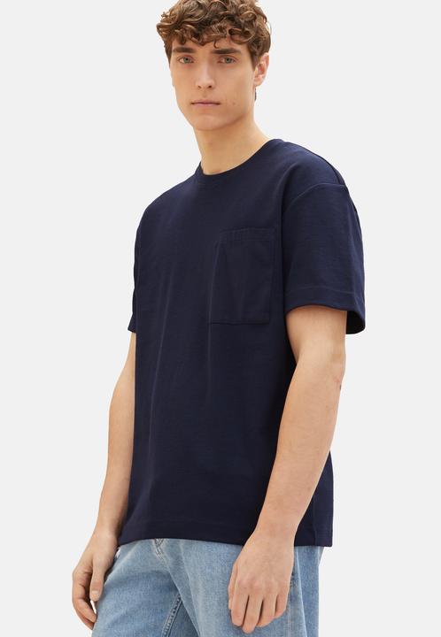 Actual product image Tom Tailor T-Shirt Kurzarmshirt structured mit Brusttasche (S)