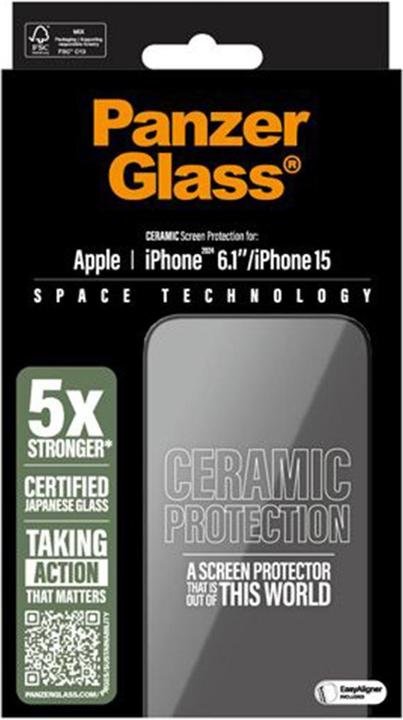 Image du produit PanzerGlass Ceramic Protection Ultra-Wide Fit (1 pièce(s), Apple iPhone 15, Apple iPhone 16)
