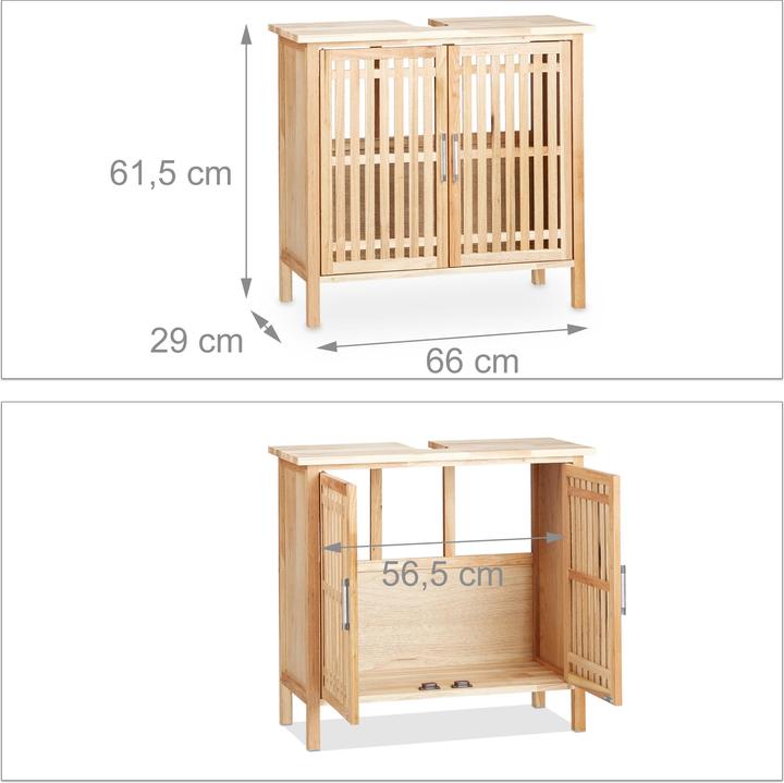 Image du produit Relaxdays Dessous de Lavabo 1 Porte 3 Étagères WC (66 x 29 x 61.5 cm)