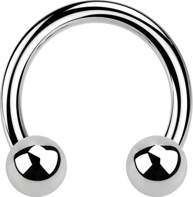 Star Piercing Circular Barbell silber mit zwei Kugeln (ohne Messing, Chirurgenstahl 316L)