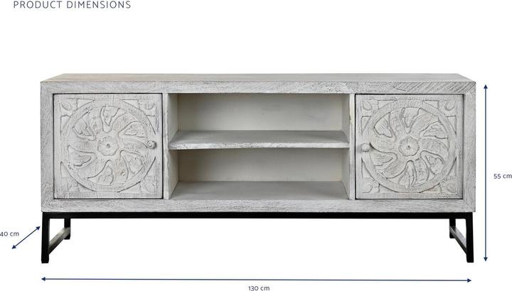 Actual product image DKD Home Decor TV furniture Metal Mango wood (130 x 40 x 55 cm) (130 x 40 x 55 cm)