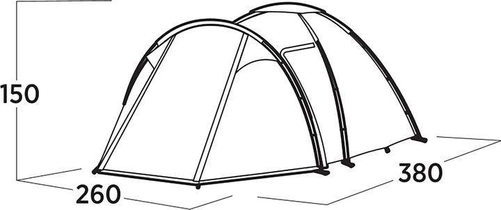 Produktbild Easy Camp Kuppelzelt Lomsdal 4 (olivgr?n, mit Tunnel-Anbau, Modell 2025) (Kuppelzelt, 6.40 kg, 4 Personen)