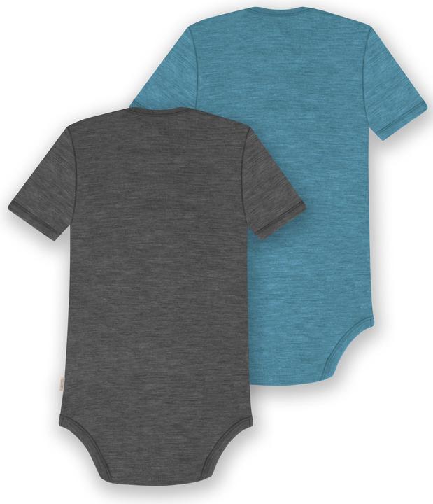 Produktbild Normani 2er Set Baby Merino Body Kurzarm „Tauranga" - 9297 (74)