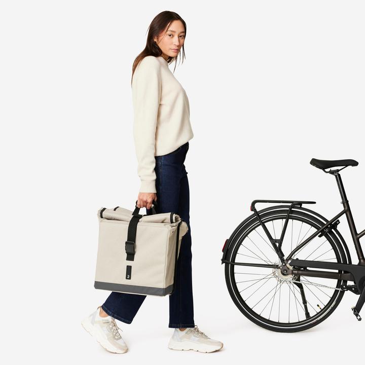 Image du produit Decathlon Sacoche de vélo double 500 2 × 20 litres beige (40 l, Sacoches)