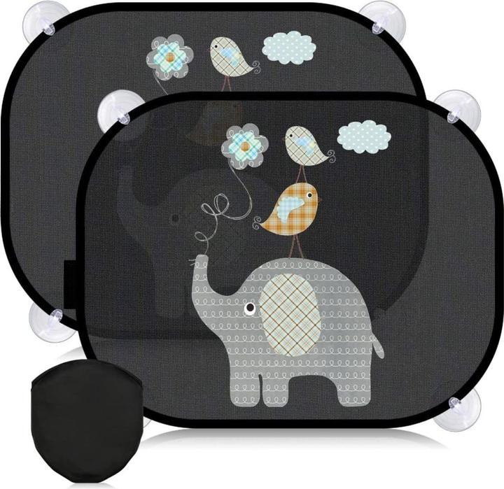 Immagine prodotto Milkii Auto Sonnenblenden, 2 Stück, Elefanten