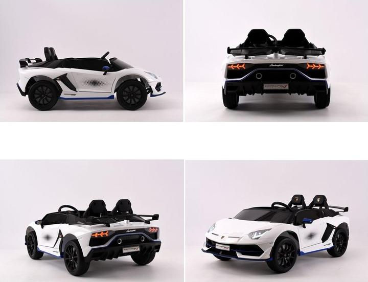 Produktbild Es-toys Elektro Kinderfahrzeug “Lamborghini Aventador SVJ Xago 2 Sitzer” – lizenziert -MP3, Ledersit (12 V)
