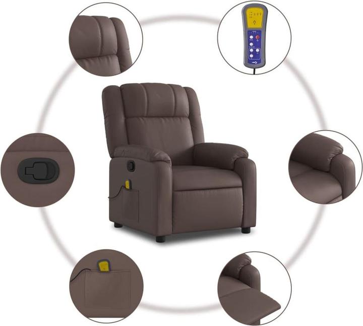 Produktbild VidaXL Massagesessel Braun Kunstleder,Farbe: Braun,Material