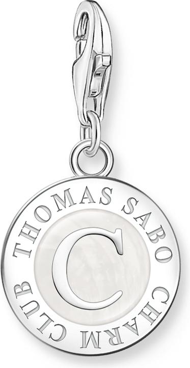 Thomas Sabo Charm-Anhänger mit Schimmernden Weissem Kaltemaille (925er Silber, Emaille)