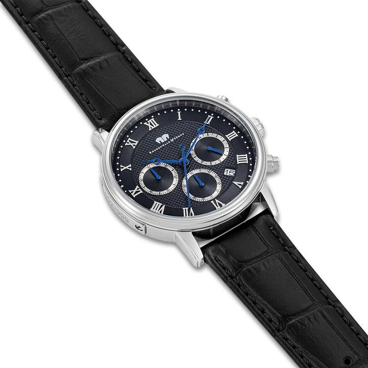 Image du produit Hommes Chronographe Moonlight cuir véritable noir - 26501 (Chronographe, 40 mm)