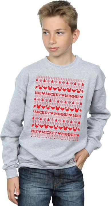 Actual product image Disney Boys Mickey And Minnie Christmas Fair Isle Sweatshirt (140, 146)