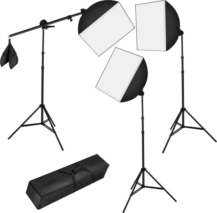 Produktbild tectake 3 Studioleuchten mit Softbox, Stativ und Tasche (Studioleuchte)