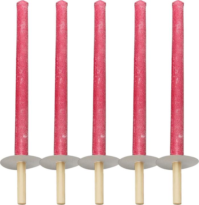 Actual product image Ströbel Set of 5 wax torches with wooden handle and hand protection plate, burning time approx. 75 min