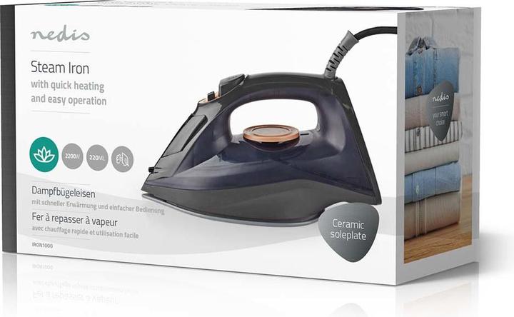 Actual product image Nedis Iron | 2200 W | Steam Shot | Ceramic | 0.26 l (2200 W, 0.01 g/min)