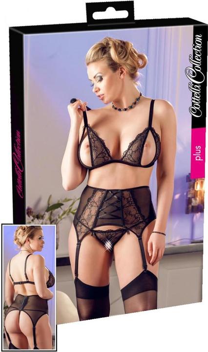 Actual product image Cottelli Collection Lace suspender set ouvert (XL)