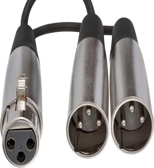 Actual product image Hosa YXM-121 - Y split cable XLR3F - XLR3M (0.15 m)