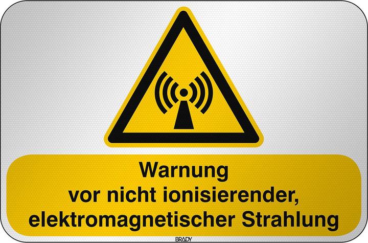 Produktbild Brady W/W005/DE240/RFL-590X390-1, ISO Sicherheitsschild - Warnung Nicht ionisierende Strahlung, La