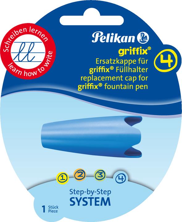 Produktbild Pelikan Ersatzkappe für Füllhalter ""griffix"" NEU farbig sortiert in 2 x blau, 2 x rot, 1 x gelb und 1 x pi (Sortiert, 6 x)