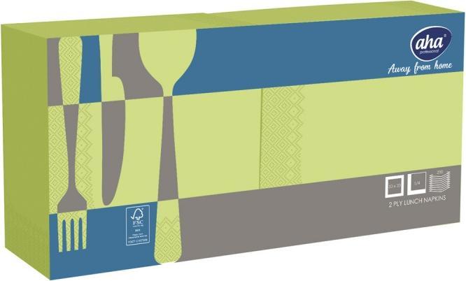 Actual product image Aha Napkins AFH, 2-ply, fold 1/4, 33x33cm, 250 pieces, lime (250 x, 33 x 33 cm)