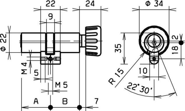Immagine prodotto Dormakaba Cilindro a 8 pomelli rotanti KABA 1519 RZ con chiave diversa / 5000