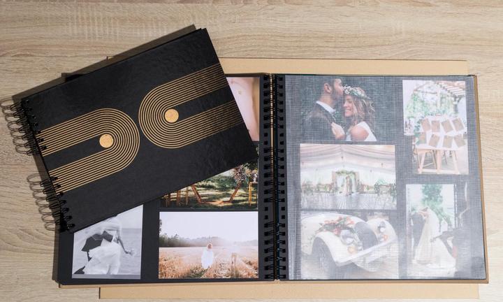 Actual product image Exacompta Fotoalbum mit Spiralbindung, 60 Seiten schwarz, 32x32 cm, Graphik (32 x 32 cm)