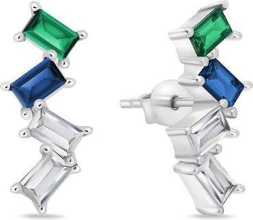 Actual product image Brilio Silver - Stylish silver earrings with coloured zircons EA1011WRBW
