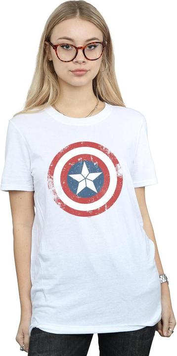 Immagine prodotto Captain America Civil War Distressed Shield Maglietta Ampia Donna (S)